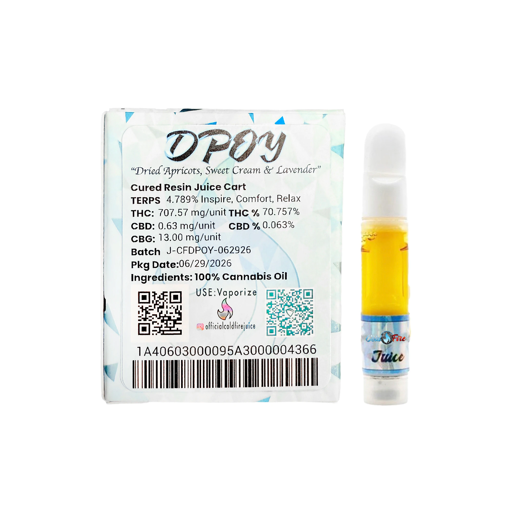 ColdFire DPOY Cured Resin Juice Cartridge 1.0g
