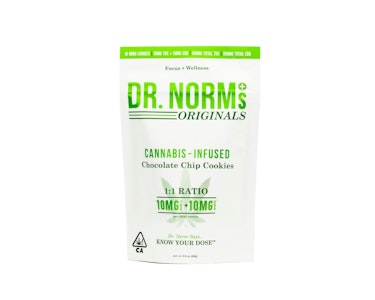 DR. NORM'S - Dr. Norms | 1:1 Chocolate Chip Cookies | Baked Goods | [200mg] 100mg THC:100mg CBD 10pk | Hybrid