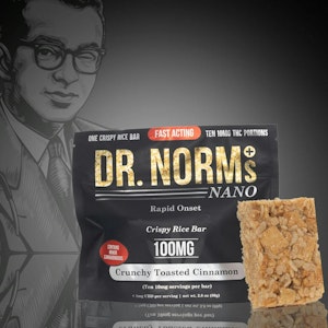 DR. NORM'S - Dr. Norms NANO | Crunchy Toasted Cinnamon | Crispy Rice Bar | [100mg] | Hybrid