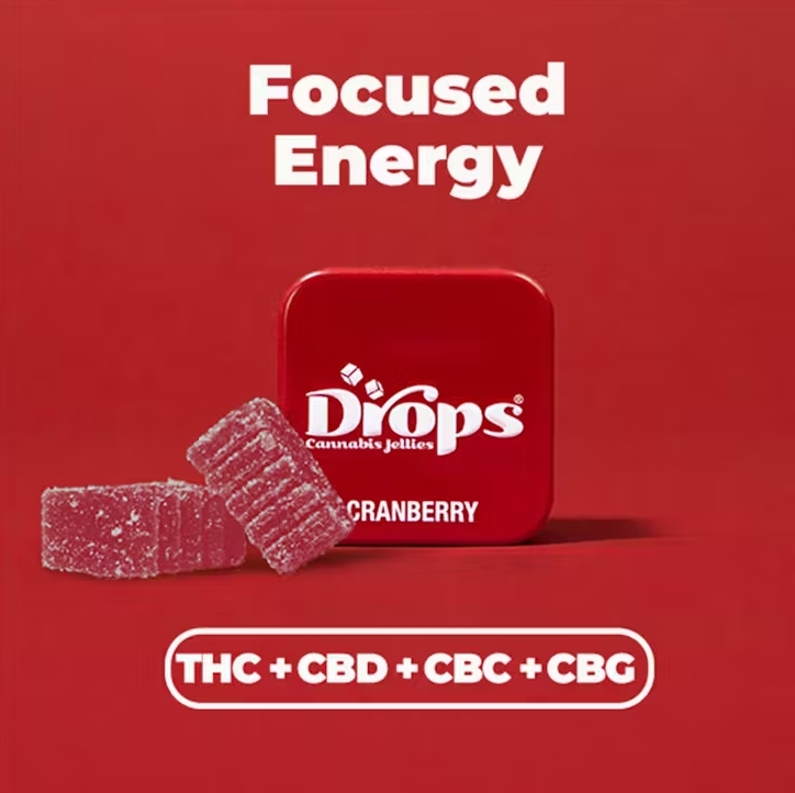 Edible - Cranberry - 1:1:1:1 - THC:CBC:CBG:CBD - Live Rosin - 2PK - 50MG