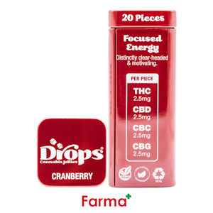 DROPS - Drops Cranberry THC:CBD:CBC:CBG 20pk