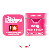 Drops Raspberry CBD 1:2 Gummy Single 100mg