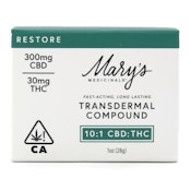 Restore 10:1 CBD:THC 1oz 330mg Transdermal Compound - Mary's Medicinals