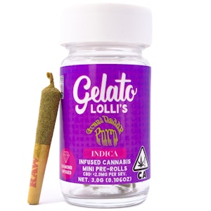 GELATO - Grand Daddy Purp Lolli's 3g 5 Pack Diamond Infused Pre-Rolls - Gelato