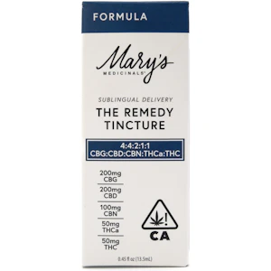 Mary's Medicinals™ - 4:4:2:1:1 CBG:CBD:CBN:THC:THCa The Remedy Formula 600mg Tincture - Mary's Medicinals