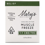 1:1 CBD:THC Muscle Freeze 2000mg 3oz Topical - Mary's Medicinals