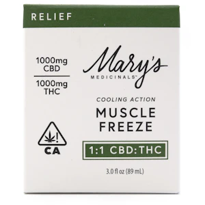 MARY'S MEDICINALS - 1:1 CBD:THC Muscle Freeze 2000mg 3oz Topical - Mary's Medicinals