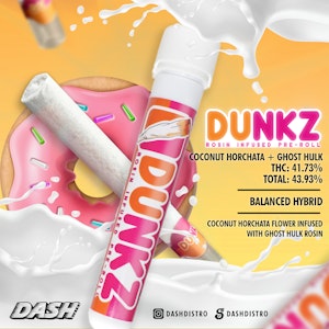 DUNKZ DONUTZ - Coconut Horchata infused w/ Ghost Hulk "Hash Hole" - 1.5g Flower w/ .05 rosin - Dunkz