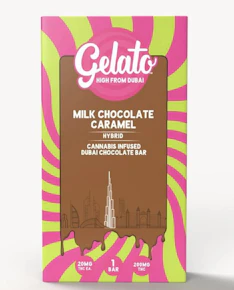 Gelato High From Dubai - Milk Chocolate Carmel Dubai Bar 200MG