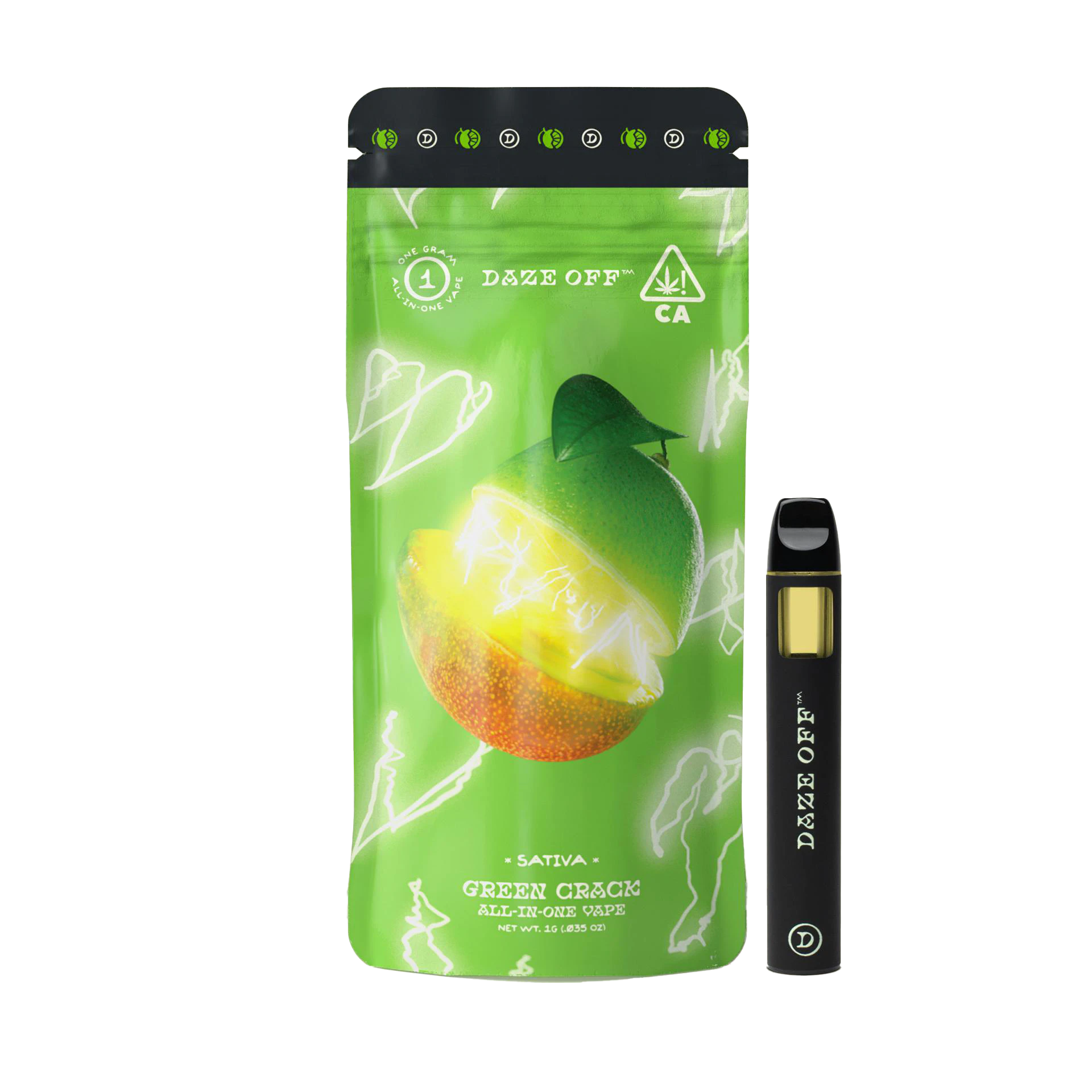 Daze Off - Daze Off - 1g AIO Cartridge (Green Crack-Sativa) Main Image