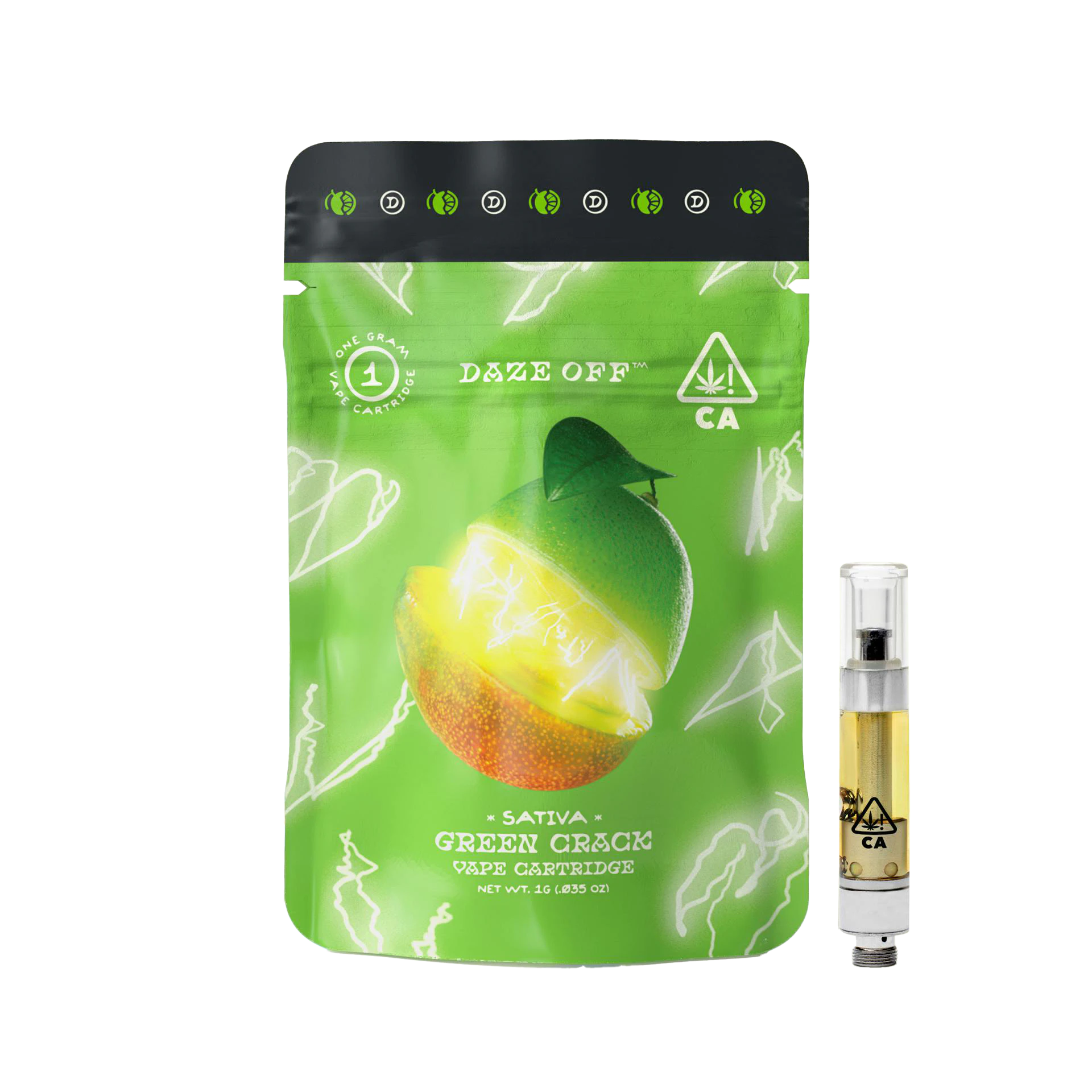 Daze Off - Daze Off - 1g Cartridge (Green Crack-Sativa) Main Image