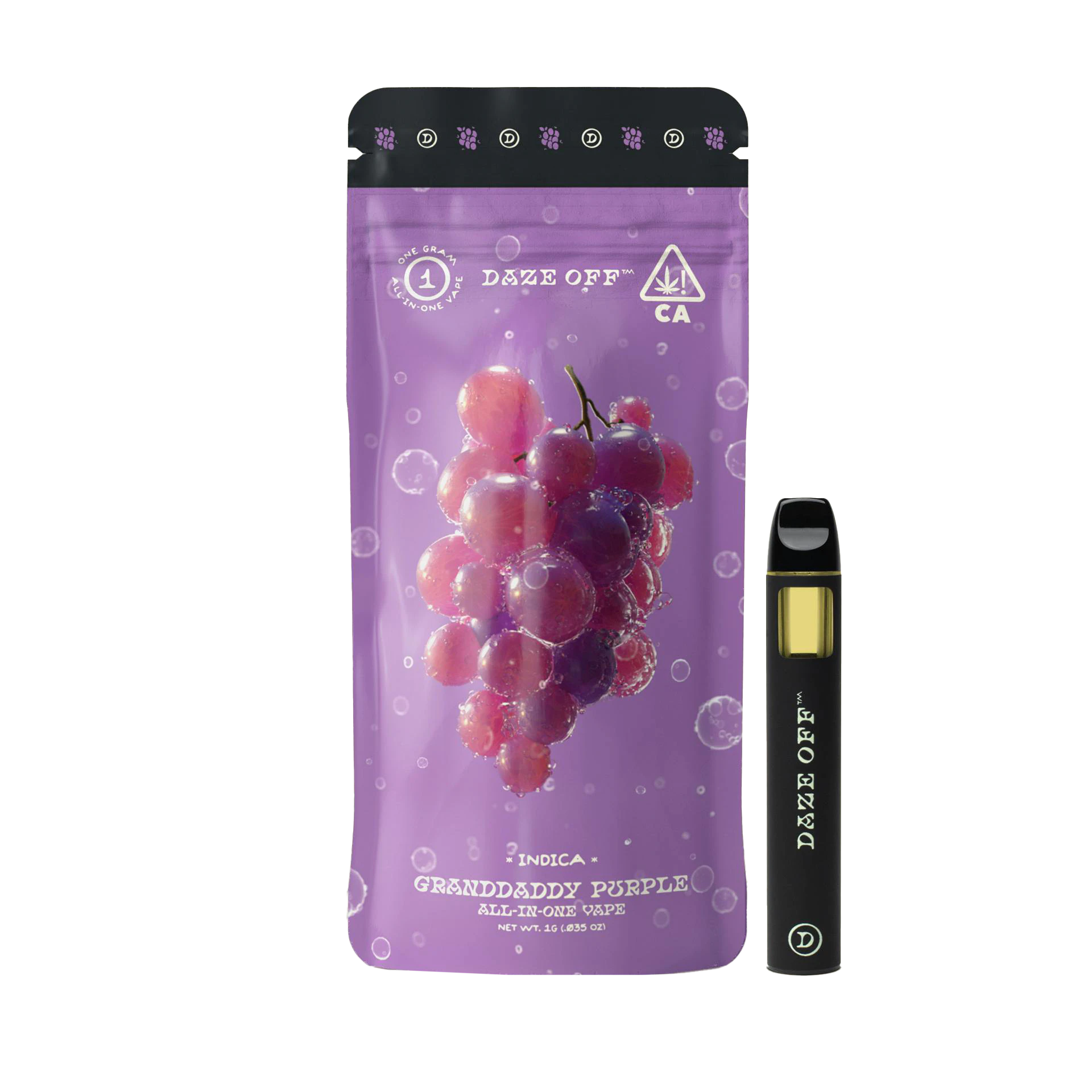Daze Off - Daze Off - 1g AIO Cartridge (Granddaddy Purple-Indica) Main Image