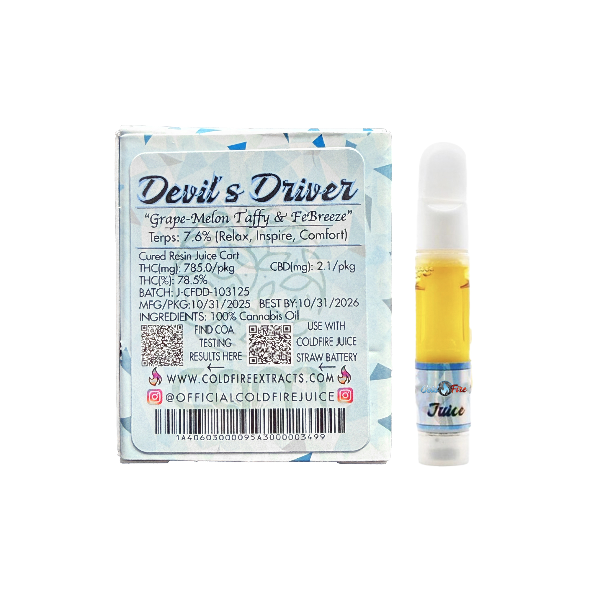 ColdFire x CAM Devil's Driver Cured Resin Juice Cartridge 1.0g