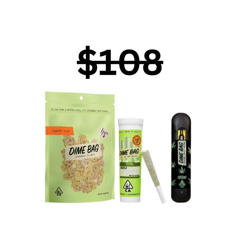 Dime Bag Mix & Match Bundle | 1x 14g Flower + 1x 1g AIO Vape + 1x 5pk Prerolls