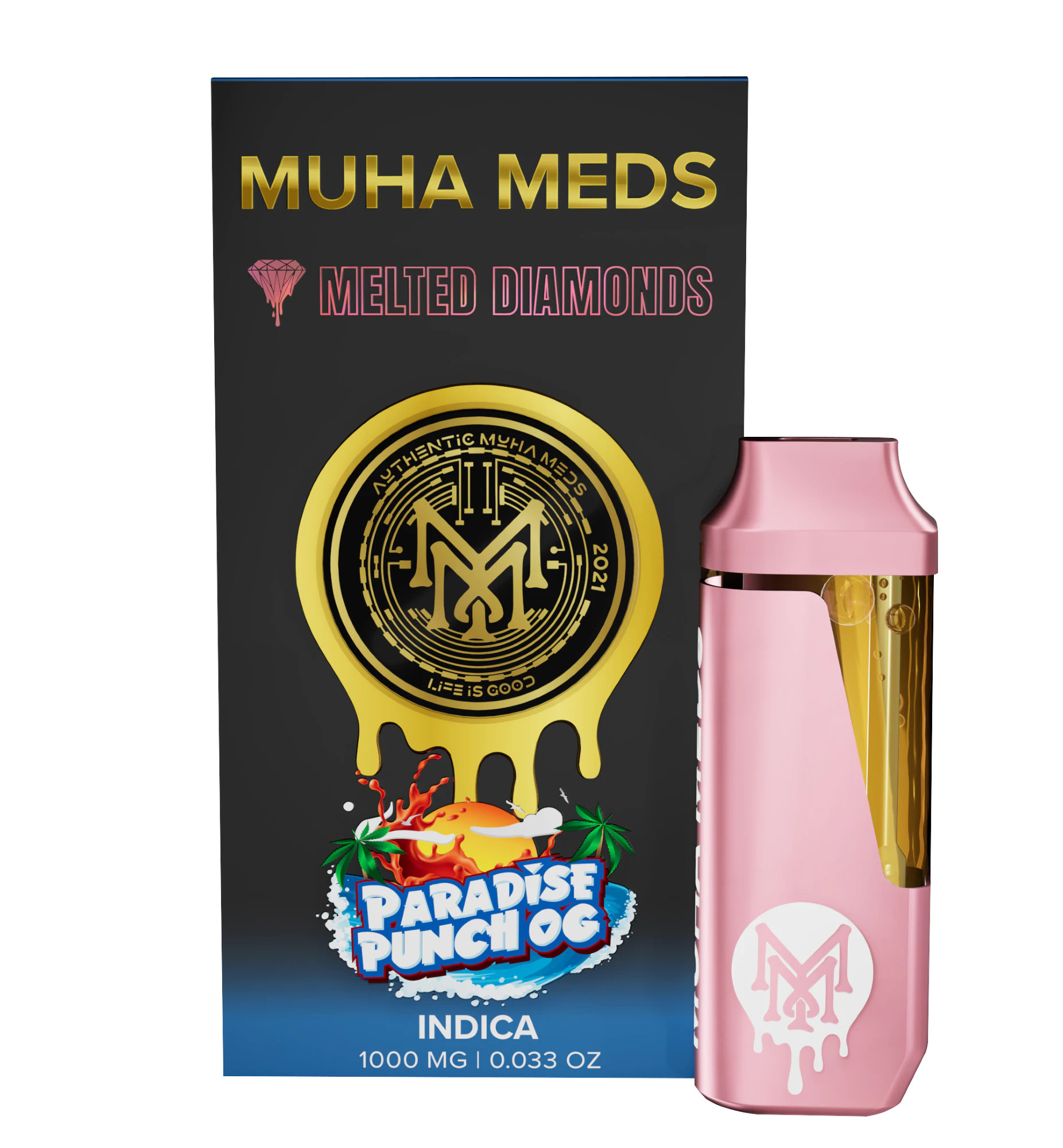 Muha Meds - Paradise Punch OG (I) 81.64% THC | Muha Meds | Melted Diamonds 1g (Disposable) Main Image