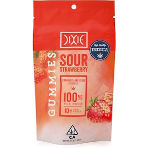 DIXIE - Sour Strawberry 100mg 10 Pack Gummies - Dixie