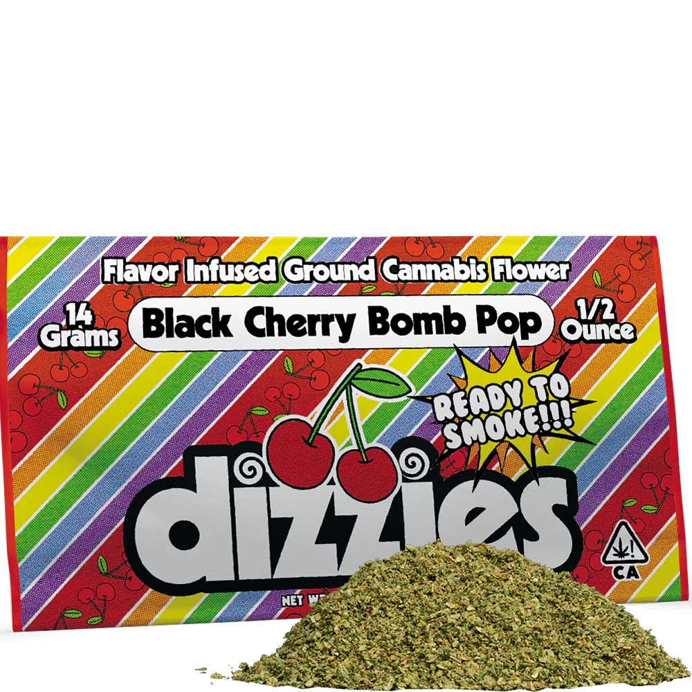 Dizzies - Black Cherry Bomb Pop Infused Ground Flower (1/2 oz) Main Image