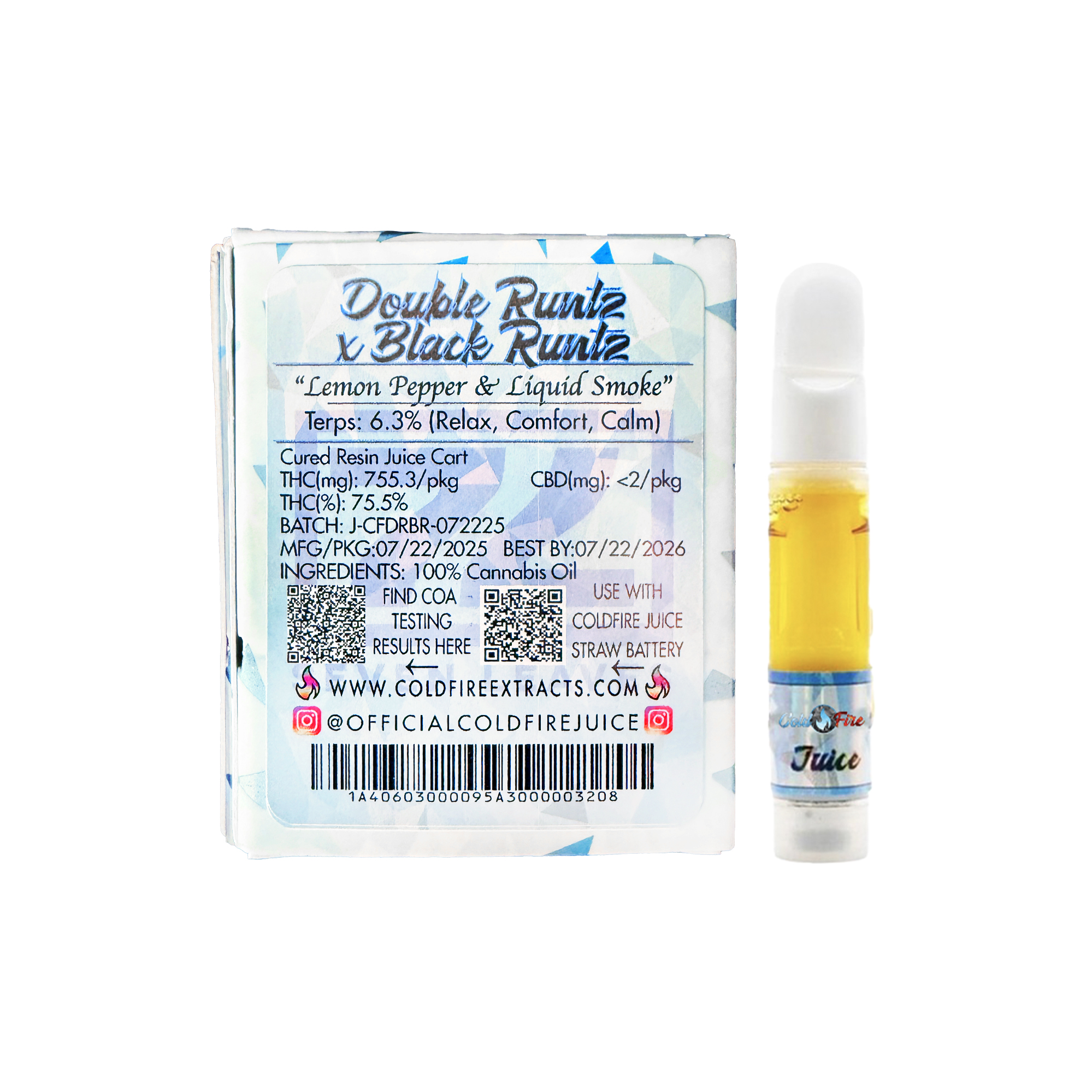 ColdFire x Seven Leaves Double Runtz x Black Runtz Juice Cartridge 1.0g
