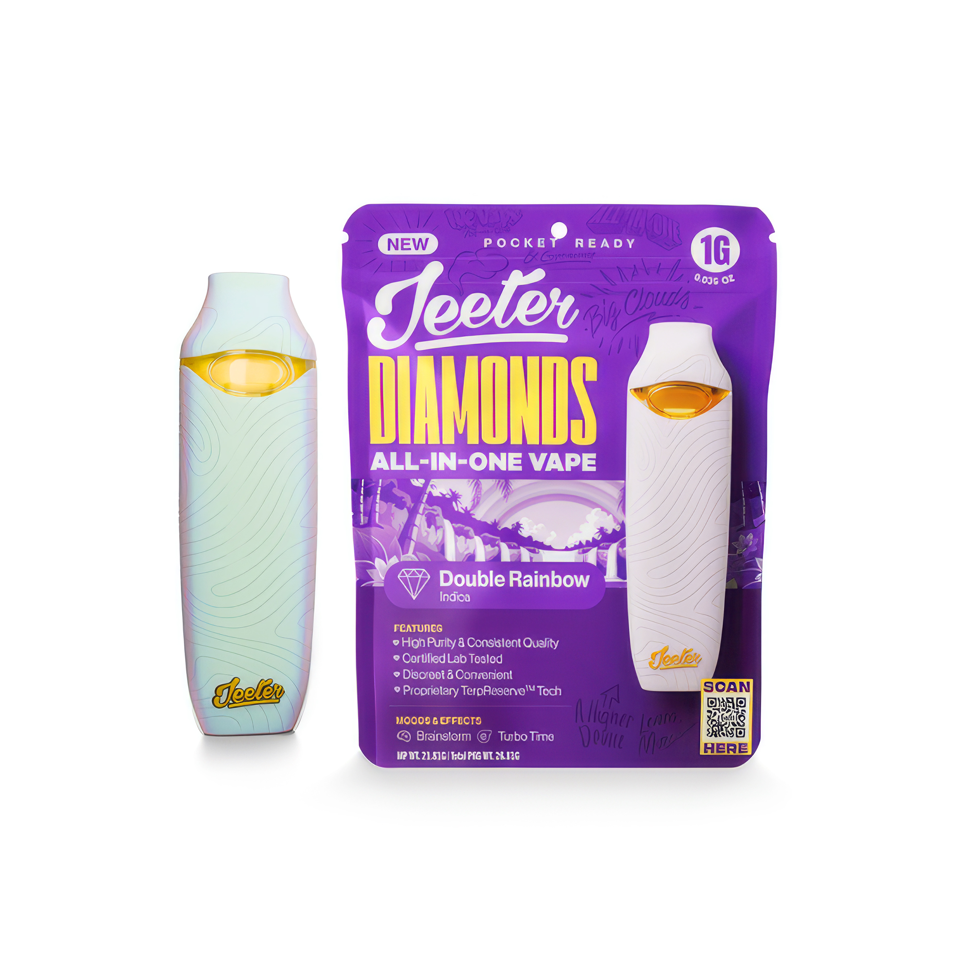 Jeeter Diamonds Double Rainbow Premium All-In-One Vape 1.0g