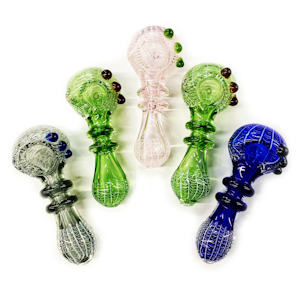 LA Wholesale Kings - 4.5" Hand Pipe with Double Ring and Bubble Trap Art