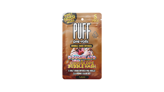 PUFF - Doughlato x Chocolope (H) 46% THC | 2.5g Bubble Hash Pre-rolls 5Pk (Infused)