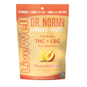 DR. NORM'S - Dr. Norm's - 100mg - 1:1 THC:CBG Gummies - Pineapple Peach