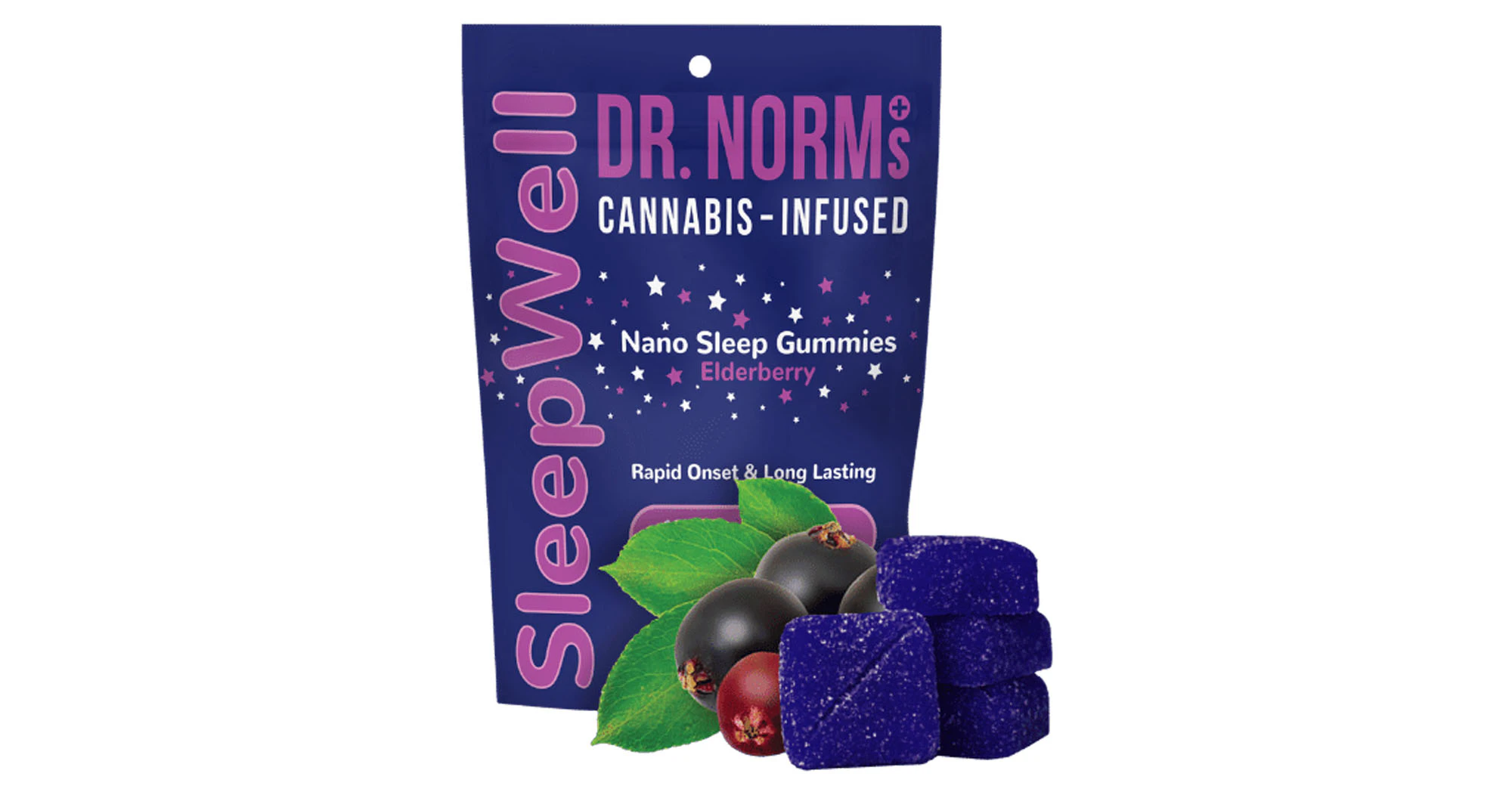 Dr. Norm's - Dr. Norm's - Elderberry 2:1 THC:CBN SleepWell NANO Gummies - 150mg Main Image