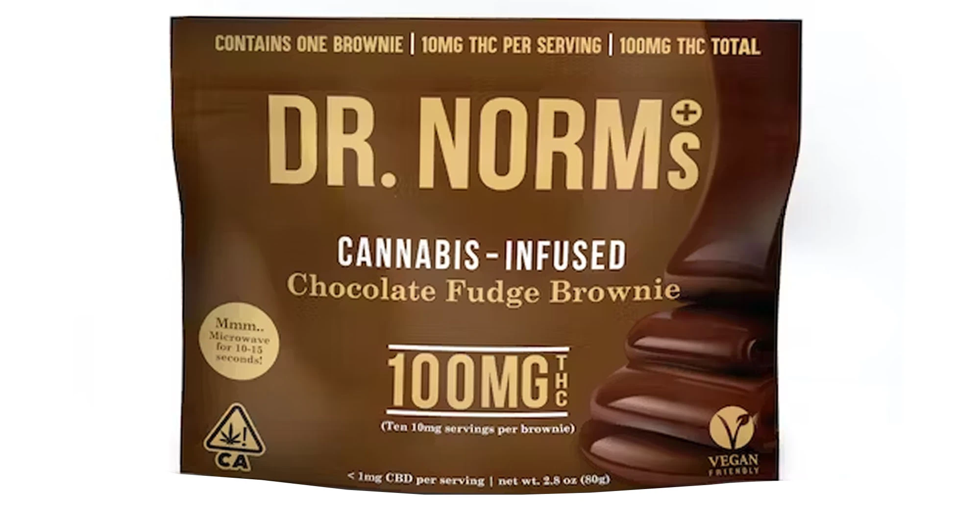 Dr. Norm's - Dr. Norm's - Vegan Chocolate Fudge Brownie - 100mg Main Image