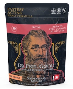 DR FEEL GOOD - Dr Feel Good Peach Mango Solventless 100mg Single Gummy - Sativa