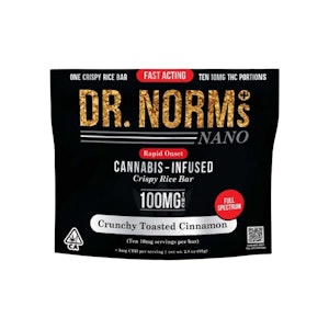 DR. NORM'S - NANO - CINNAMON TOAST RICE KRISPY BAR 100MG - DR. NORMS