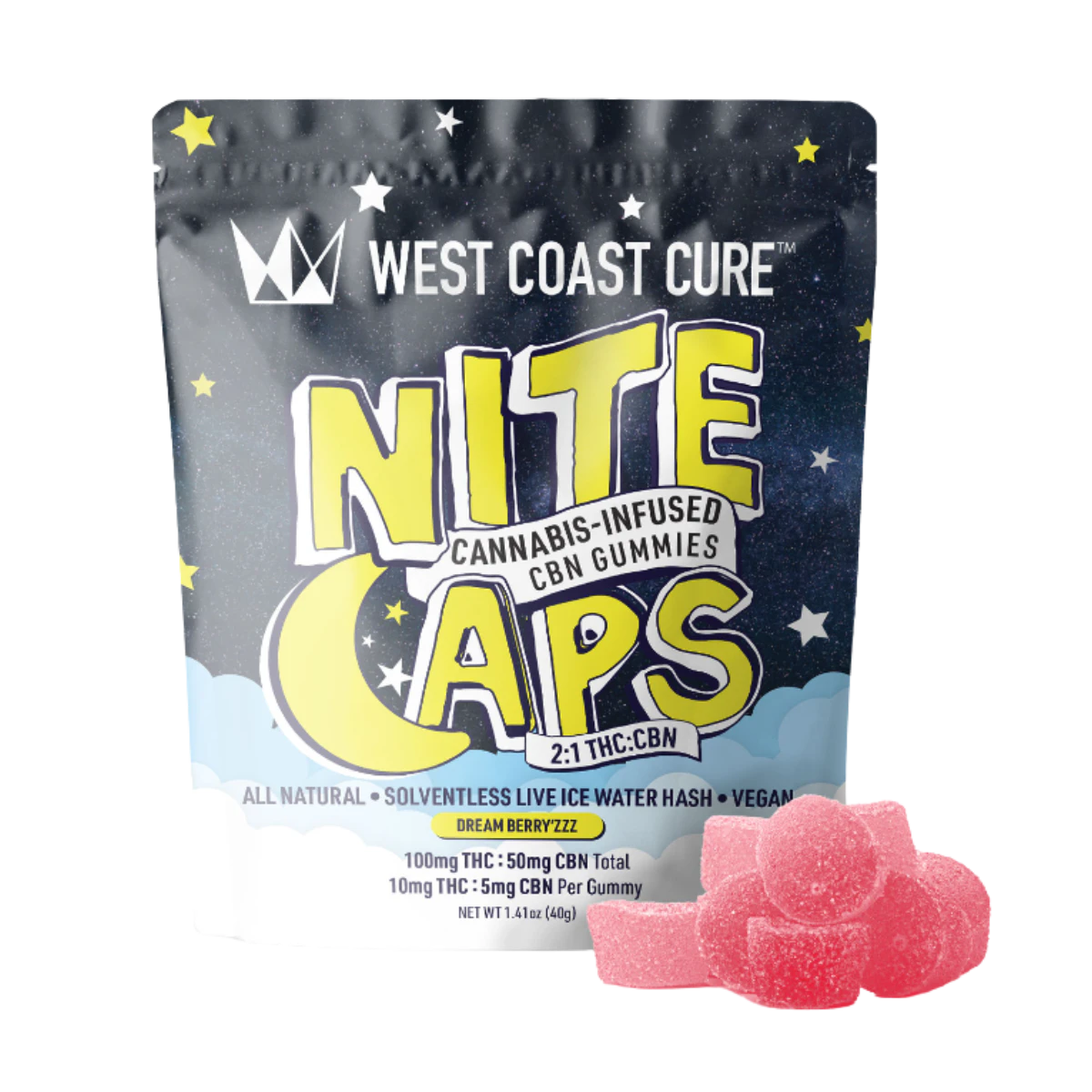 West Coast Cure - Dream Berry'zzz (I) | Night CapS 10pc 2:1mg Sleep Gummies | West Coast Cure Main Image
