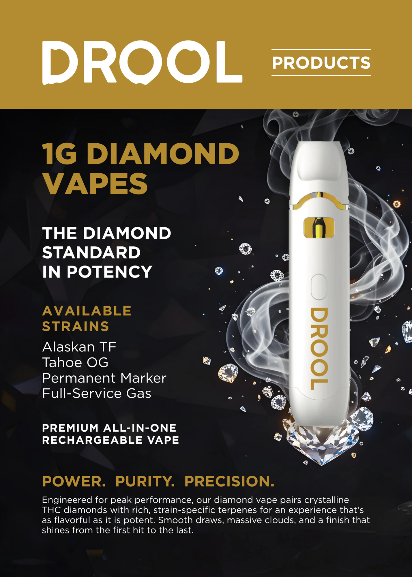 Drool - Full Service Gas Diamond Infused Disposable 1g Main Image