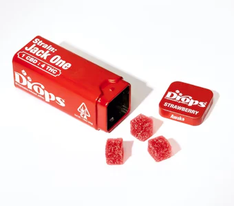Drops - Drops | Strawberry 1:4 | Jack One | Live Rosin Infused Jellies | 20pc | 100mg
