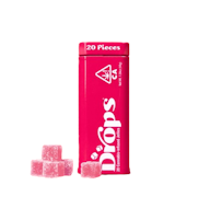 Drops | Raspberry | 1:2 CBD:THC | THC Bomb | Enhanced Live Rosin Infused Jellies | 20pc | 100mg