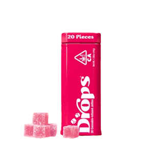 DROPS - Drops | Raspberry | 1:2 CBD:THC | THC Bomb | Enhanced Live Rosin Infused Jellies | 20pc | 100mg