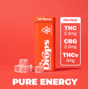 Drops | Strawberry | 1:1:2 THC:CBG:THCV | Strain-Specific Live Rosin Infused Jellies | 20pc | 50mg