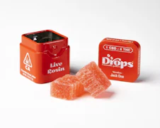 Drops | Strawberry 1:4 | Sour Strawberry | Live Rosin Infused Jellies | 2pc | 100mg