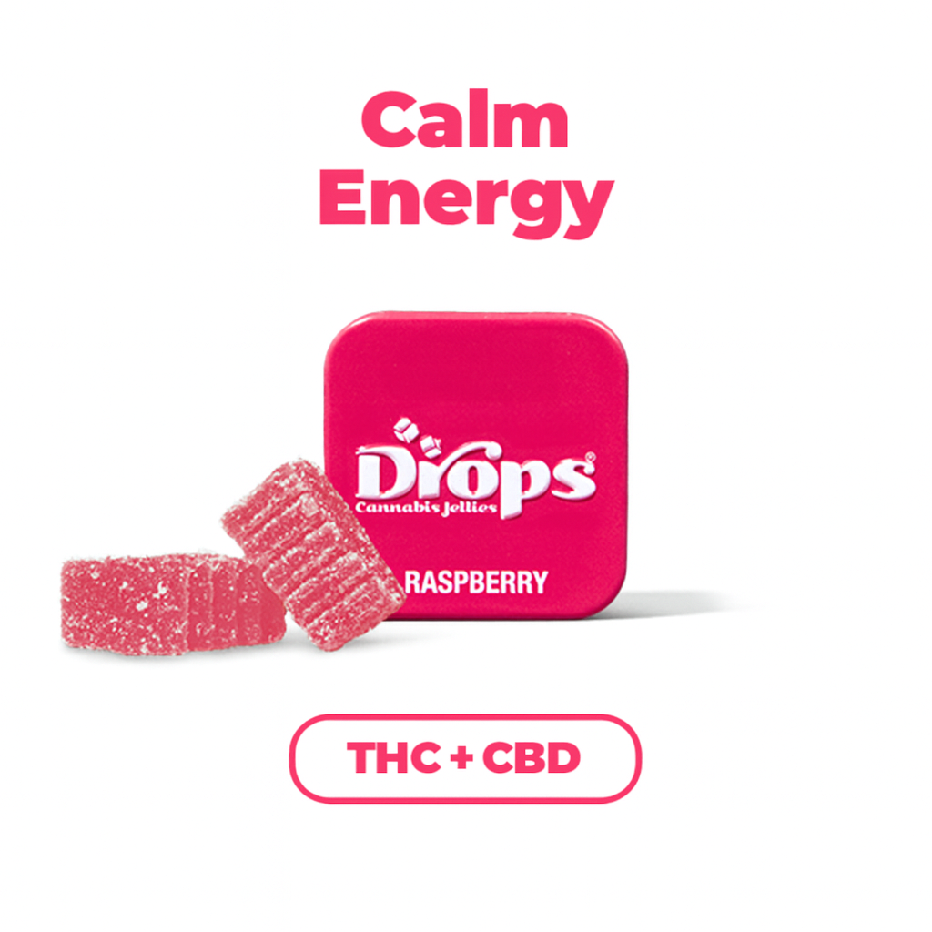 Drops | Calm Energy | Raspberry | Live Rosin | 2:1 CBD | Jellies | 2pk