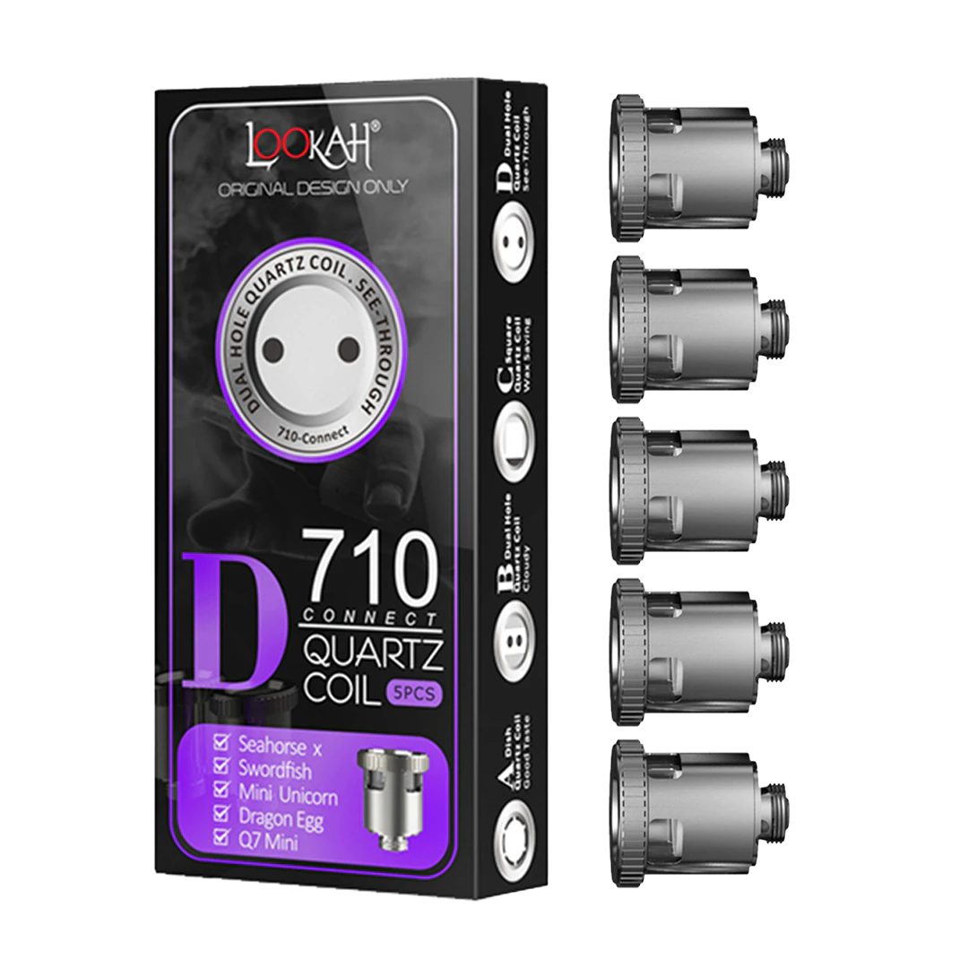 Lookah - 710 A-DISH QUARTZ - SEE THROUGH COILS (5PK) - LOOKAH Main Image