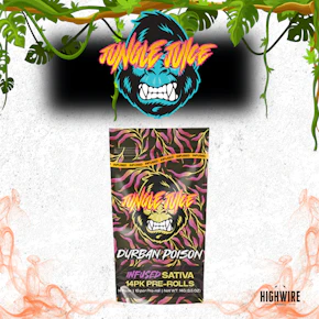 Jungle Juice Durban Poison Infused Preroll Pack 14g (14x1g)