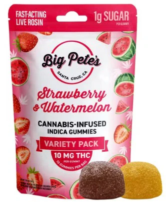 Big Pete's Treats - BIG PETE'S: Strawberry & Watermelon Live Rosin Gummies 10pk/100mg (I) Main Image