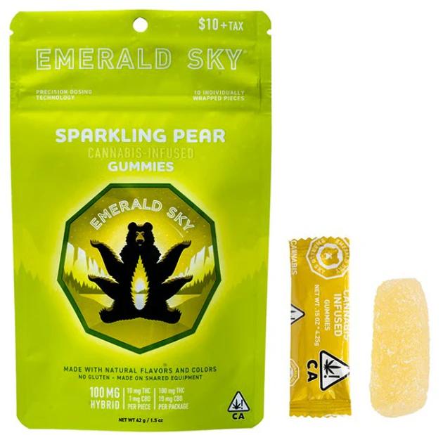 Emerald Sky - EMERALD SKY: Sparkling Pear Gummies 10-Piece/100mg (H) Main Image