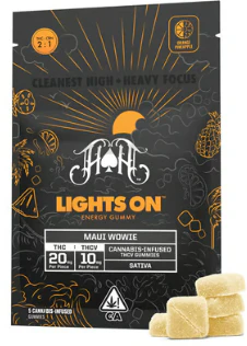 Heavy Hitters - HEAVY HITTERS: Lights On THCV Energy gummies (Maui Wowie) 20mg THC: 10mg THCv Main Image