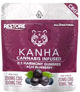 KANHA: Harmony 2:1 (CBG:THC) Acai Blueberry Gummies 100mg/10-Piece (I)