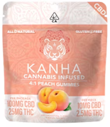 KANHA: Peach 4:1 (CBD/THC) Gummies 125mg/10-Piece (H)