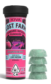 Kiva: Lost Farm - KIVA: Lost Farms Raspberry "Wedding Cake" Live Resin Gummies 10-Piece/100mg (I) Main Image
