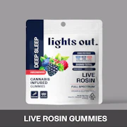 LIGHTS OUT: Wildberry Sleep 1:1:1 (THC:CBD:CBN) Live Rosin Gummies 300mg/10-Piece (I)