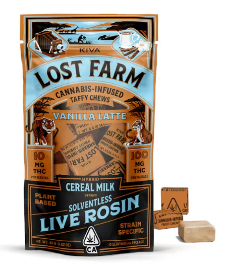 Kiva: Lost Farm - KIVA: Lost Farms Chews Vanilla Latte "Cereal Milk" LIve Resin 10-Piece/100mg (H) Main Image