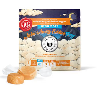 BETTY'S EDDIES - Ache Away PM Orange Creme 2pk Fruit Chews - 50mg