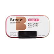Extra Strength Relief Tablet Tin | 10pk 10mg:10mg THC:CBD | Breez